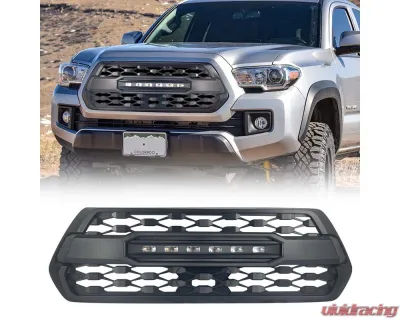 American Modified Mesh Grille With LED Off-Road Lights Matte Black Toyota Tacoma 2016-2022 - AMTYTAA00101