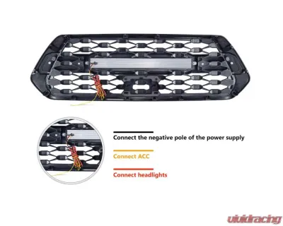 American Modified Mesh Grille With LED Off-Road Lights Matte Black Toyota Tacoma 2016-2022 - AMTYTAA00101