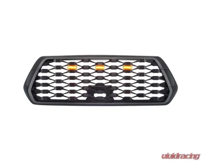 American Modified Mesh Grille With Amber Lights Matte Black Toyota Tacoma 2016-2022 - AMTYTAA00103