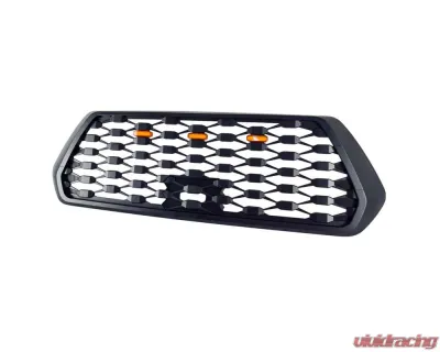 American Modified Mesh Grille With Amber Lights Matte Black Toyota Tacoma 2016-2022 - AMTYTAA00103