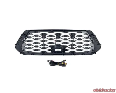 American Modified Mesh Grille With Amber Lights Matte Black Toyota Tacoma 2016-2022 - AMTYTAA00103