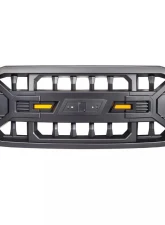 American Modified Armor Grille with Amber Lights & Emblem Base Chevrolet Silverado 1500 | Silverado 1500 LD 2016-2019                                     - AMCHCA00121 - Image 2