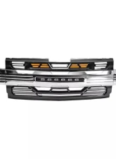 American Modified Armor Glossy Black and Chrome Grille with Off-Road Lights Chevrolet Silverado 1500 2019-2021                                     - AMCHCA00126 - Image 3