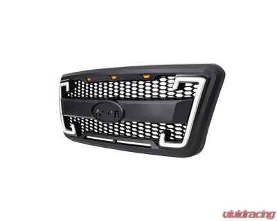 American Modified Mesh Grille with Amber Lights | DRL & Turn Signal Lights & Emblem Base Ford F-150 2004-2008 - AMFMAA00142