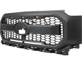 American Modified Raptor Style Mesh Grille with Amber Lights & Emblem Base Ford F-150 2021-2023