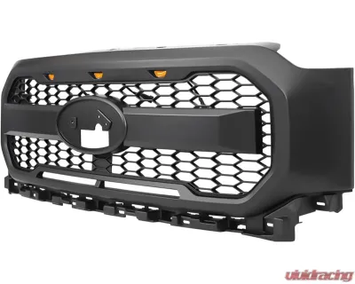 American Modified Raptor Style Mesh Grille with Amber Lights & Emblem Base Ford F-150 2021-2023 - AMFMAA00162