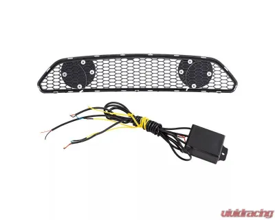 American Modified Glossy Black  Mach 1 Style Upper Grille with LED DRL and Turn Signal Ford Mustang GT | EcoBoost | V6 2015-2017 - AMFMCA00617