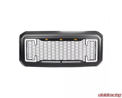 American Modified Raptor Style Mesh Grille with Amber Lights | DRL & Turn Signal Lights Ford F-250 | F-350 Super Duty 2011-2016 - AMFMFA00128