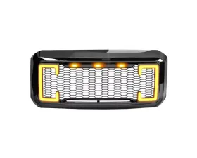 American Modified Raptor Style Mesh Grille with Amber Lights | DRL & Turn Signal Lights Ford F-250 | F-350 Super Duty 2011-2016
