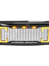 American Modified Raptor Style Mesh Grille with Amber Lights | DRL & Turn Signal Lights Ford F-250 | F-350 Super Duty 2011-2016                                     - AMFMFA00129 - Image 2