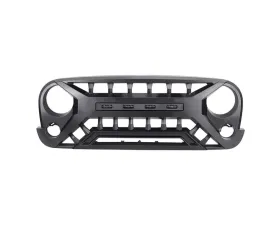 American Modified Armor Matte Black Grille with Off-Road Lights Jeep Wrangler JK 2007-2018