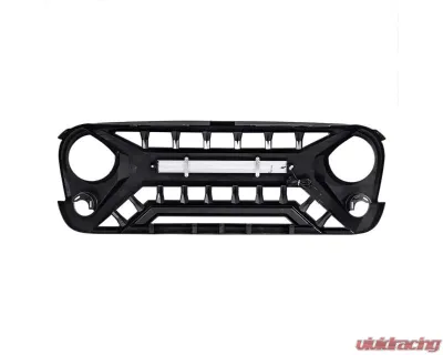 American Modified Armor Glossy Black Grille with Off-Road Lights Jeep Wrangler JK 2007-2018 - AMJPAA00135