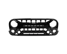 American Modified Armor Glossy Black Grille with Off-Road Lights Jeep Wrangler JK 2007-2018