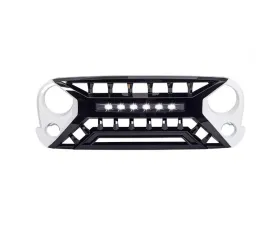 American Modified Armor Black and White Grille with Amber Lights Jeep Wrangler JK 2007-2018