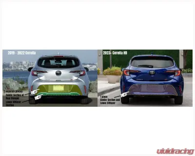 rmk Design Carbon Fiber Rear Bumper Diffuser Set Toyota Corolla HB 2019+ - RMK-05-EC01T-01S