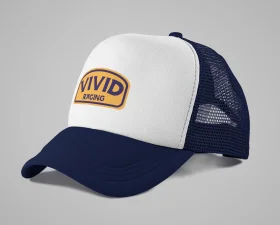 Vivid Racing Retro Race Camel Style Navy/White Trucker Hat