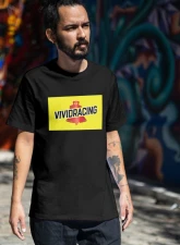 Vivid Racing Retro Race Penn Style Black T-Shirt                                     - VR-PZ-SHRT-BLK - Image 2