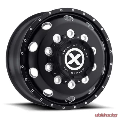 ATX AO400 Baja Wheel 22.5x9 10X285.75 152mm Gloss Black Milled - Front - AO40022910301