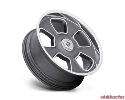 US Mag U125 Boulevard Wheel 20x8 Blank 1mm Matte Gun Metal - U12520800045D