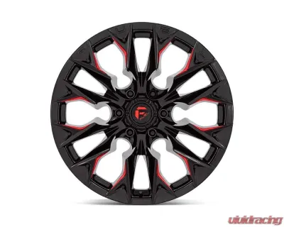 FUEL D823 Flame Wheel 20x10 8x170 -18mm Gloss Black Milled w/Candy Red - D82320001747