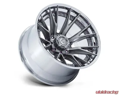FUEL Off-Road Wheels FC402 Catalyst Wheel 22x10 8x170 -18 Platinum With Chrome Lip - FC402AP22108718N
