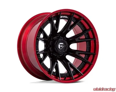 FUEL Off-Road Wheels FC402 Catalyst Wheel 22x12 8x170 -44 Matte Black With Candy Red Lip - FC402MQ22128744N