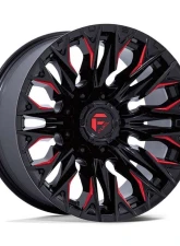 FUEL D823 Flame Wheel 20x9 8x165.1 20mm Gloss Black Milled w/Candy Red                                     - D82320908257 - Image 3