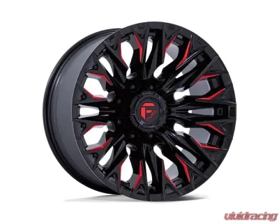FUEL D823 Flame Wheel 20x9 8x165.1 20mm Gloss Black Milled w/Candy Red - D82320908257