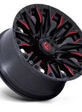 FUEL D823 Flame Wheel 20x9 8x180 1mm Gloss Black Milled w/Candy Red                                     - D82320901850 - Image 2