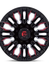 FUEL D823 Flame Wheel 20x9 8x180 1mm Gloss Black Milled w/Candy Red                                     - D82320901850 - Image 3