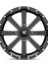 MSA Offroad M34 Flash Wheel 24x7 4x4x137 +0mm Gloss Black Milled                                     - M34-024737M - Image 3
