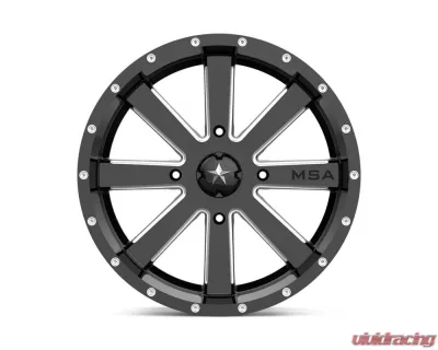 MSA Offroad M34 Flash Wheel 24x7 4x4x137 +0mm Gloss Black Milled - M34-024737M