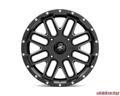 MSA Offroad M35 Bandit Wheel 20x7 4x4x156 +0mm Gloss Black Milled - M35-020756M