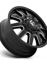 FUEL D538 Maverick Dualie Front Black & Milled 1-Piece Cast Wheel 22x8.25 8x210 104.8mm                                     - D538228293 - Image 2