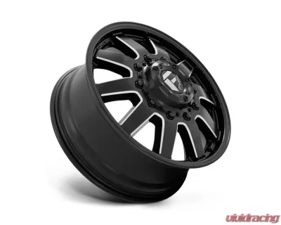 FUEL D538 Maverick Dualie Front Black & Milled 1-Piece Cast Wheel 22x8.25 8x210 104.8mm - D538228293