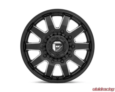 FUEL D538 Maverick Dualie Front Black & Milled 1-Piece Cast Wheel 22x8.25 8x210 104.8mm - D538228293