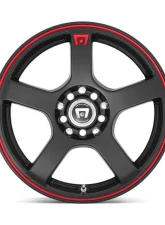 Motegi MR116 Wheel 16x7 4x4x100/4x114.3 +40mm Matte Black Red Racing Stripe                                     - MR11667098740 - Image 3