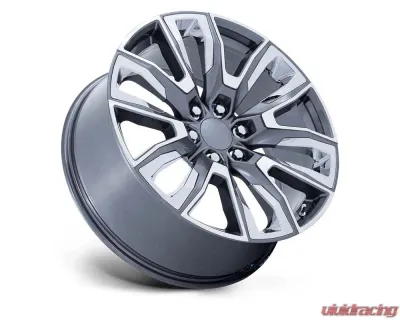 OE Creations PR225 Wheel 24x10 6x139.7 31mm Gloss Gunmetal Machined With Chrome Accents - PR225AP24106131