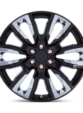 OE Creations PR225 Wheel 24x10 6x139.7 31mm Gloss Black With Chrome Accents                                     - PR225BP24106131 - Image 3