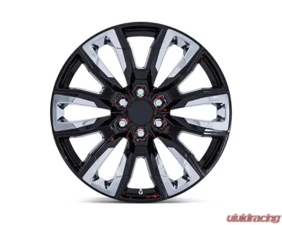 OE Creations PR225 Wheel 24x10 6x139.7 31mm Gloss Black With Chrome Accents - PR225BP24106131