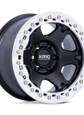 KMC Wheels KM238 VI Beadlock Wheel 17x9 0x0 -12mm Satin Black w/Machined Ring                                     - KM238MD17900M12N - Image 3