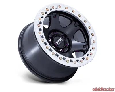 KMC Wheels KM238 VI Beadlock Wheel 17x9 0x0 -12mm Satin Black w/Machined Ring - KM238MD17900M12N