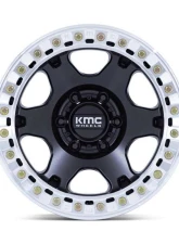 KMC Wheels KM238 VI Beadlock Wheel 17x9 0x0 -12mm Satin Black w/Machined Ring                                     - KM238MD17900M12N - Image 3