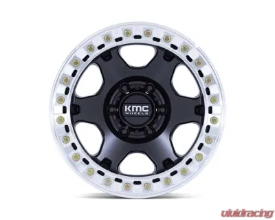 KMC Wheels KM238 VI Beadlock Wheel 17x9 0x0 -12mm Satin Black w/Machined Ring - KM238MD17900M12N