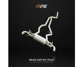 IPE SS OPF Version Cat Back System w/Dual Side Dual Out Silver Tips BMW G42 M240i 2022-2025