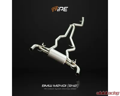 IPE SS OPF Version Cat Back System w/Dual Side Dual Out Silver Tips BMW G42 M240i 2022-2025 - 0W4042-NVNM0-2