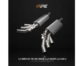 IPE SS Cat Back System+Muffler Exhaust Hanger Factory Control w/Chrome Black Tips Mercedes-Benz AMG G63 2019-2024
