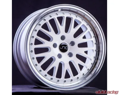 JNC JNC001 Wheel 15x8 4x100 25mm White w/ Machined Lip - 18510048134