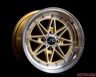 JNC JNC002 Wheel 15x8 4x100 25mm Gold w/ Machined Face - 18510066566