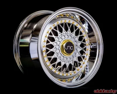 JNC JNC004S Wheel 17x10 4x100|4x114.3 25mm Platinum w/ Gold Rivets - 25846951494